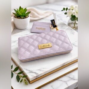 Bebe Quilted Lavender Wallet & Cardholder Set – Light Purple 2-Pieces -NWT
